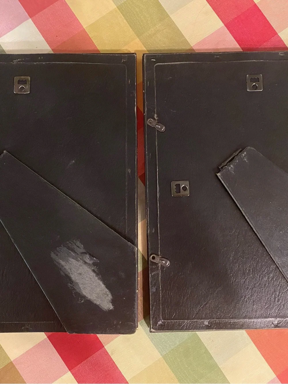 SET - 2 Italian Burled Wood and Glass Frames for  8 x 10” photos.  Pre owned.